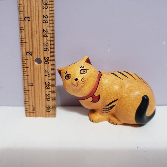 Franklin Mint 1986 Orange Handpainted Cat Kitten Figurine Korea ( 1.75" × 3" ) - Picture 8 of 8